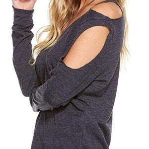 Chaser Cold Shoulder Scoop Neck Evergreen - Tee (No Tag)*